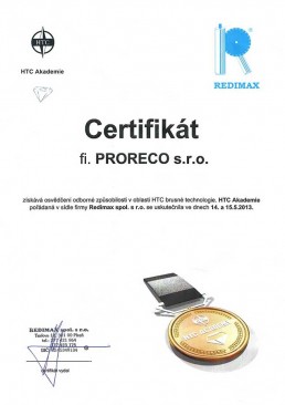 certifikát HTC